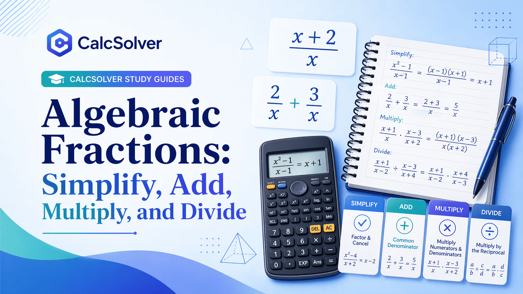 Algebra diagram for algebraic fraction learning