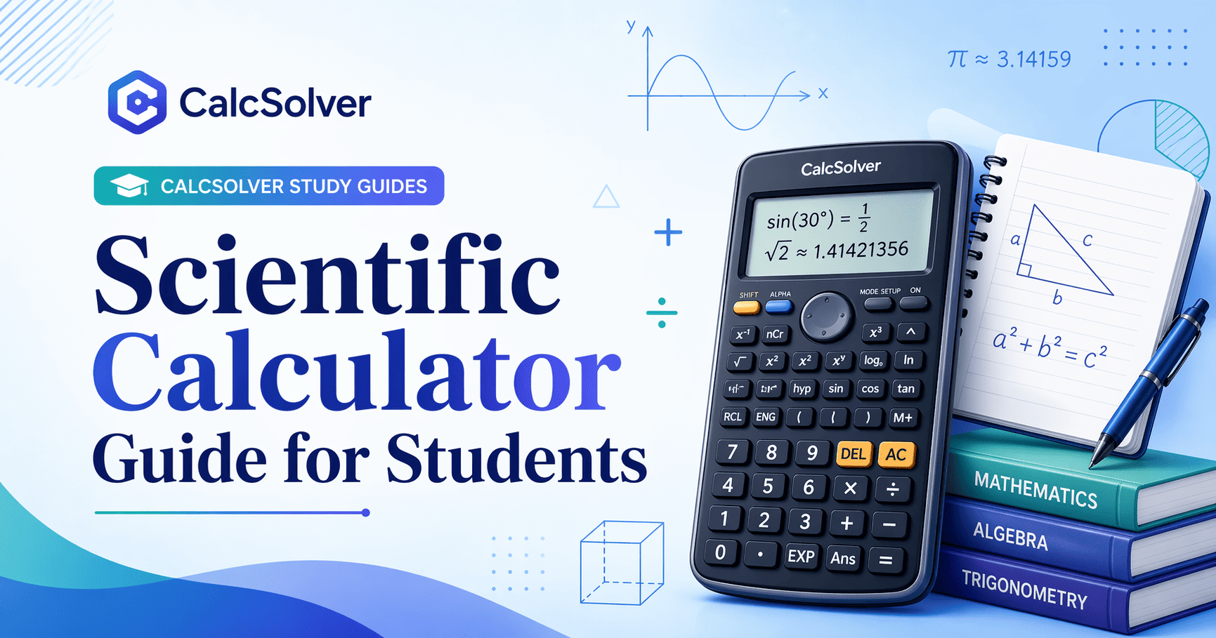 Scientific calculator study guide banner