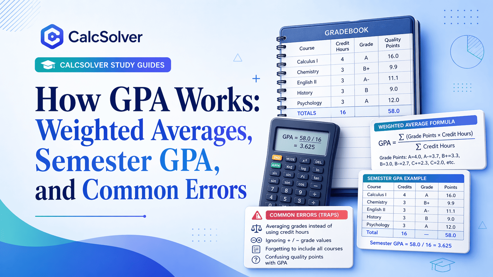 Classroom blackboard for GPA weighted average learning