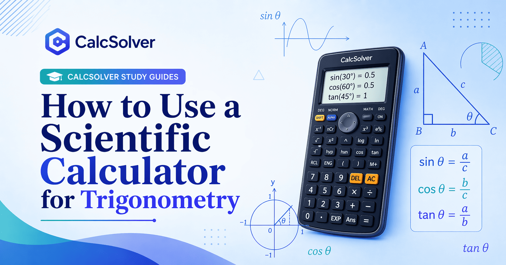 Trigonometry with scientific calculator study guide banner